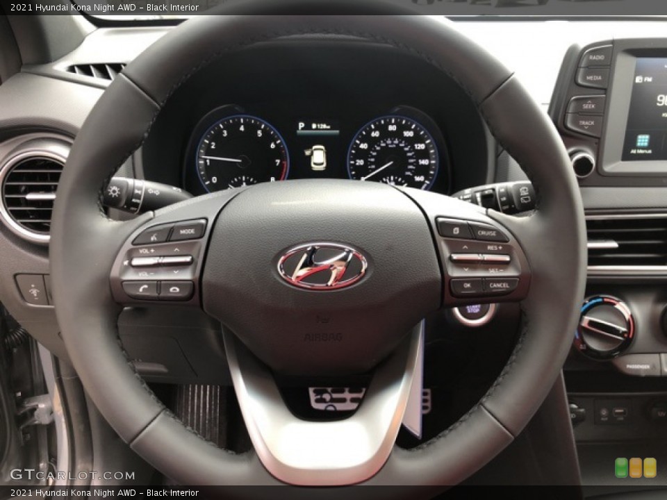 Black Interior Steering Wheel for the 2021 Hyundai Kona Night AWD #140899066
