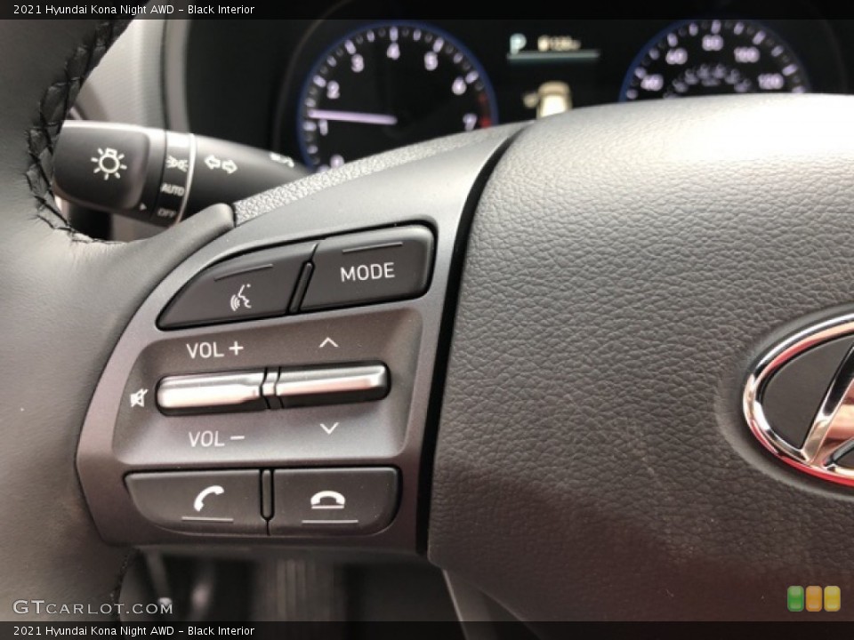 Black Interior Steering Wheel for the 2021 Hyundai Kona Night AWD #140899078