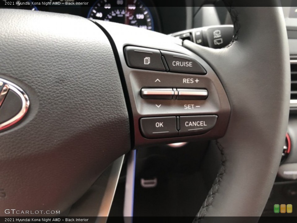 Black Interior Steering Wheel for the 2021 Hyundai Kona Night AWD #140899093
