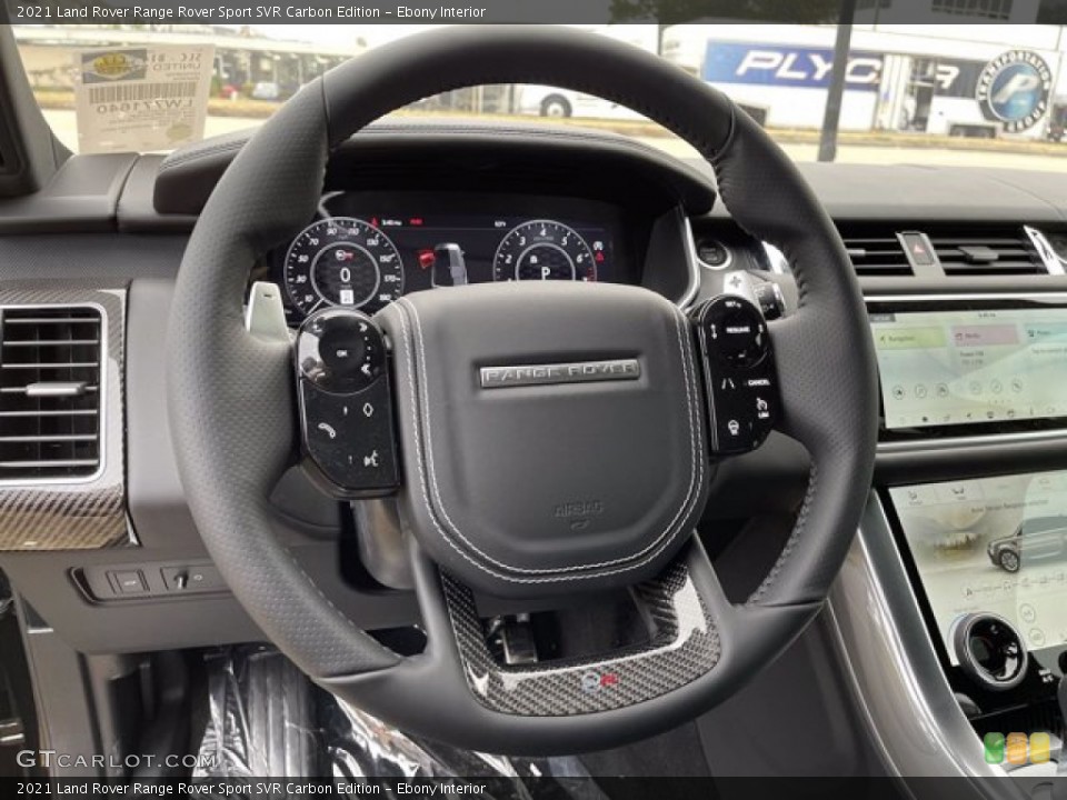 Ebony Interior Steering Wheel for the 2021 Land Rover Range Rover Sport SVR Carbon Edition #140899939