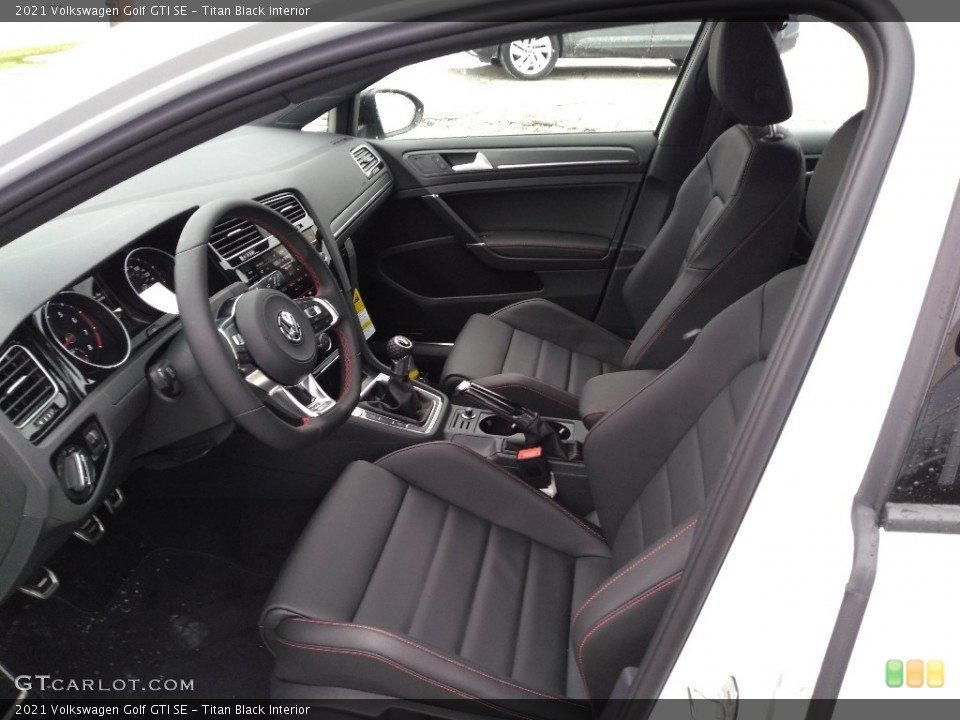 Titan Black Interior Photo for the 2021 Volkswagen Golf GTI SE #140903391