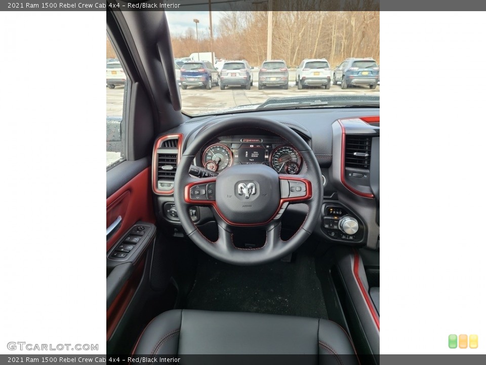 Red/Black Interior Steering Wheel for the 2021 Ram 1500 Rebel Crew Cab 4x4 #140905044