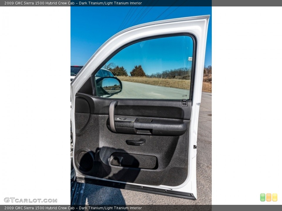 Dark Titanium/Light Titanium Interior Door Panel for the 2009 GMC Sierra 1500 Hybrid Crew Cab #140907121