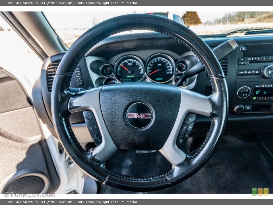 Dark Titanium/Light Titanium Interior Steering Wheel for the 2009 GMC Sierra 1500 Hybrid Crew Cab #140907158