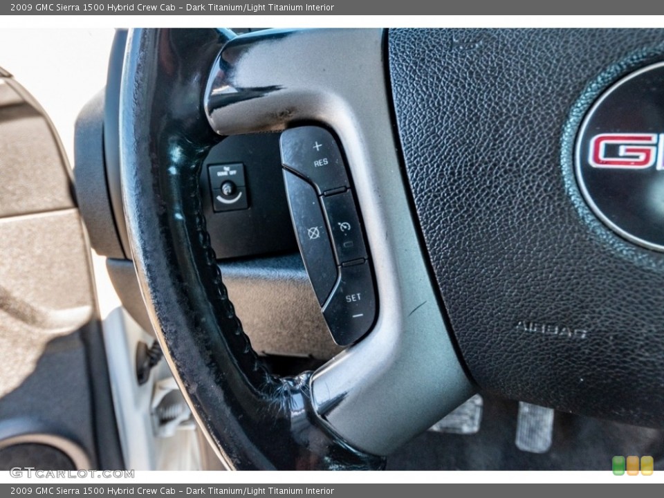 Dark Titanium/Light Titanium Interior Steering Wheel for the 2009 GMC Sierra 1500 Hybrid Crew Cab #140907164