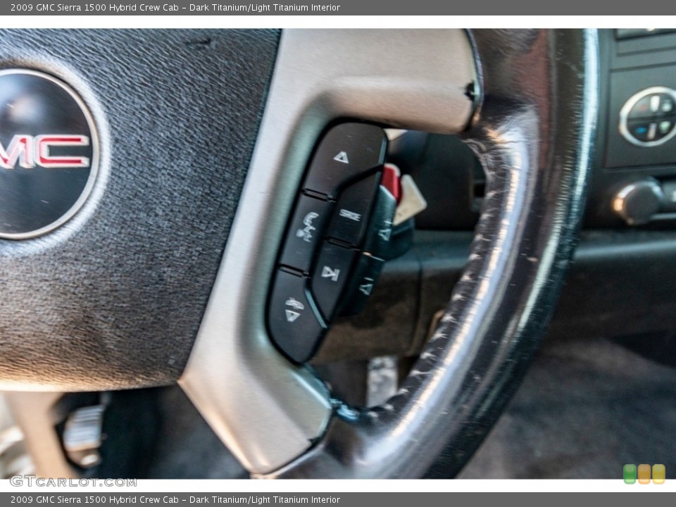 Dark Titanium/Light Titanium Interior Steering Wheel for the 2009 GMC Sierra 1500 Hybrid Crew Cab #140907170