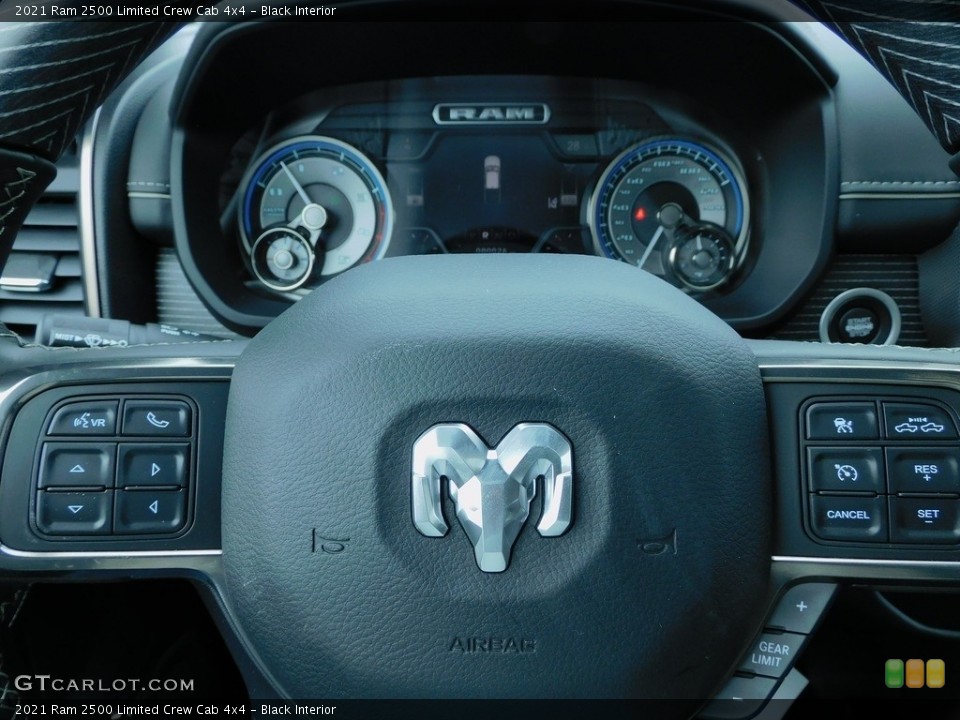 Black Interior Steering Wheel for the 2021 Ram 2500 Limited Crew Cab 4x4 #140912702