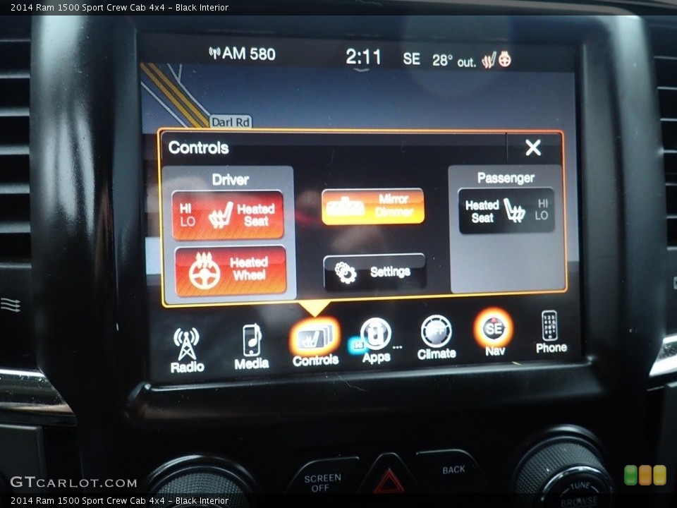 Black Interior Controls for the 2014 Ram 1500 Sport Crew Cab 4x4 #140913677