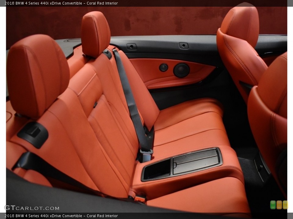Coral Red Interior Rear Seat for the 2018 BMW 4 Series 440i xDrive Convertible #140924936