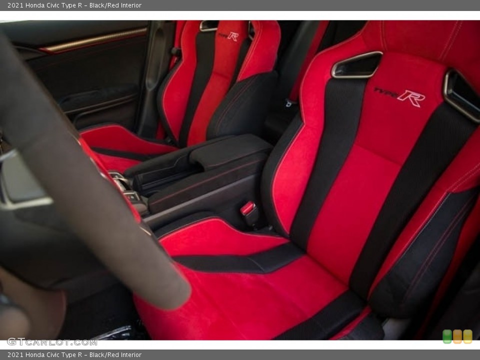 Black/Red Interior Front Seat for the 2021 Honda Civic Type R #140925533