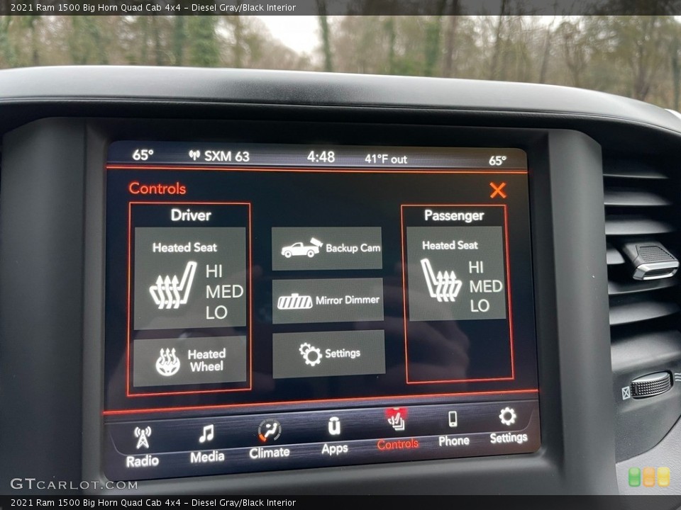 Diesel Gray/Black Interior Controls for the 2021 Ram 1500 Big Horn Quad Cab 4x4 #140925830