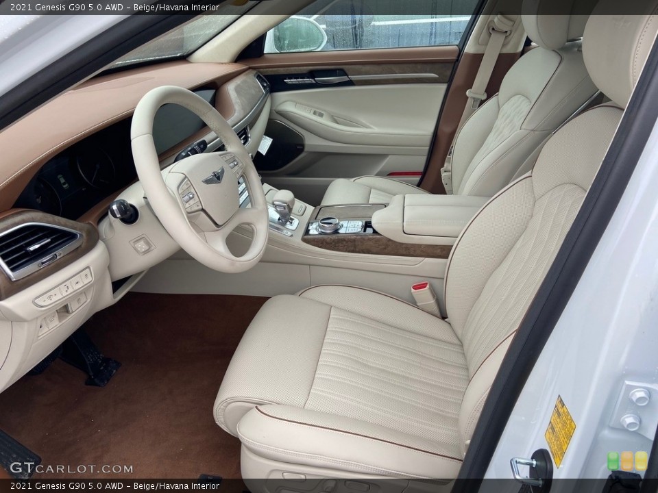 Beige/Havana 2021 Genesis G90 Interiors