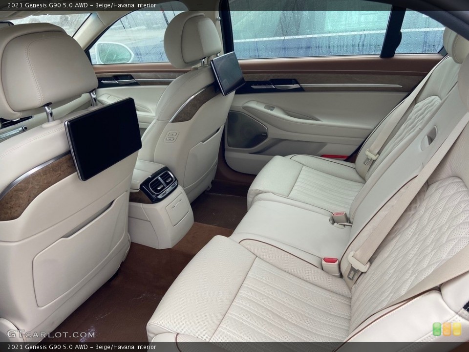 Beige/Havana Interior Rear Seat for the 2021 Genesis G90 5.0 AWD #140928365