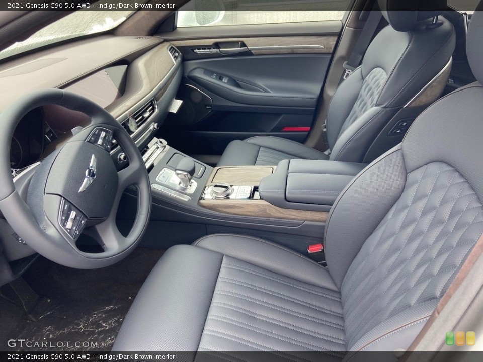 Indigo/Dark Brown Interior Photo for the 2021 Genesis G90 5.0 AWD #140928596