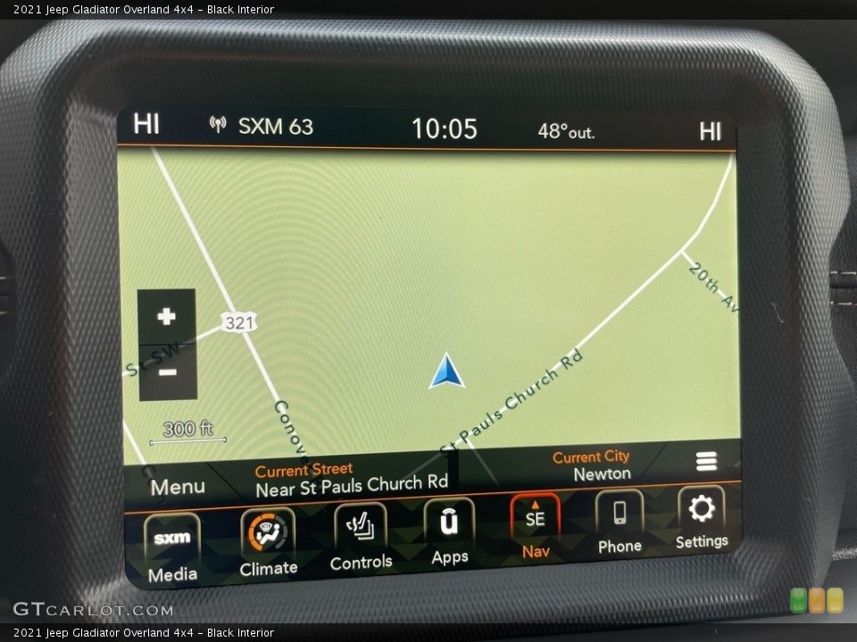 Black Interior Navigation for the 2021 Jeep Gladiator Overland 4x4 #140933820