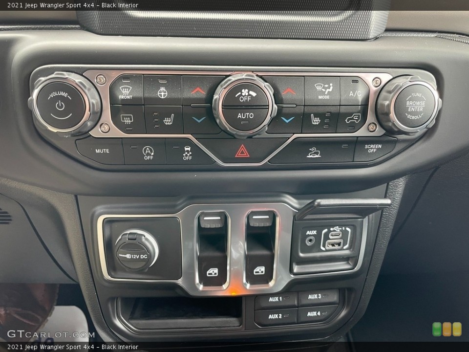 Black Interior Controls for the 2021 Jeep Wrangler Sport 4x4 #140935464