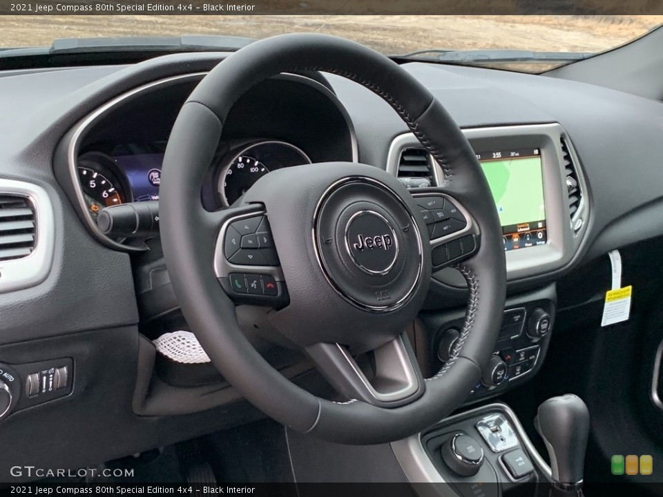 Black Interior Steering Wheel for the 2021 Jeep Compass 80th Special Edition 4x4 #140938549