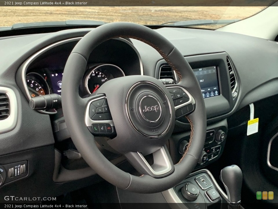 Black Interior Steering Wheel for the 2021 Jeep Compass Latitude 4x4 #140938878