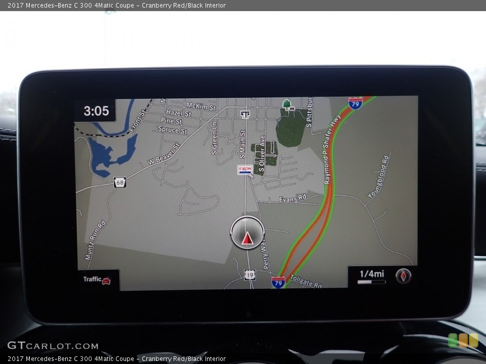 Cranberry Red/Black Interior Navigation for the 2017 Mercedes-Benz C 300 4Matic Coupe #140950354