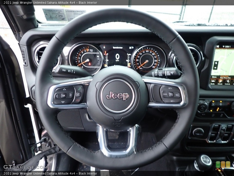 Black Interior Steering Wheel for the 2021 Jeep Wrangler Unlimited Sahara Altitude 4x4 #140951538