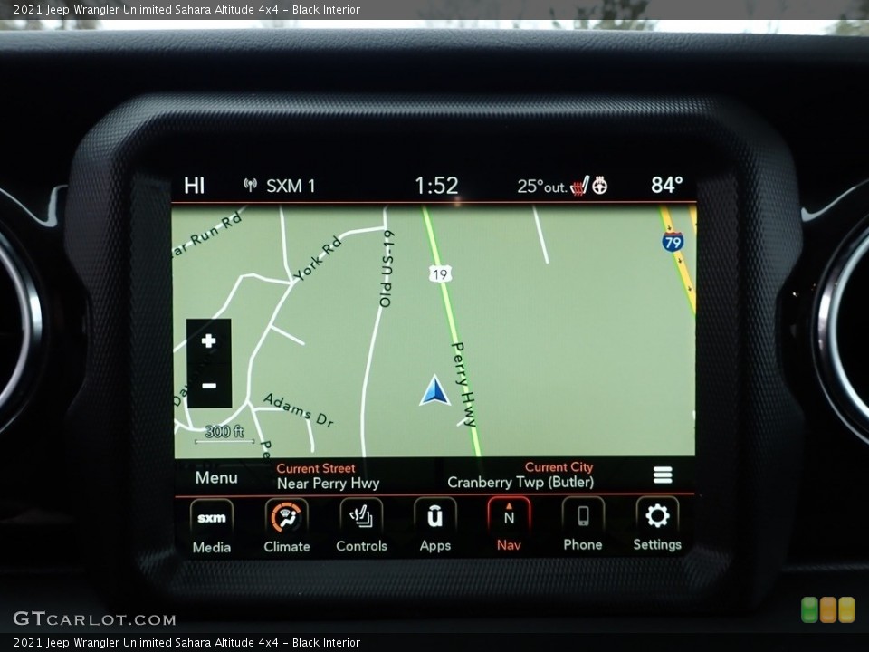 Black Interior Navigation for the 2021 Jeep Wrangler Unlimited Sahara Altitude 4x4 #140951557