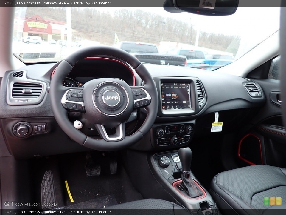 Black/Ruby Red 2021 Jeep Compass Interiors