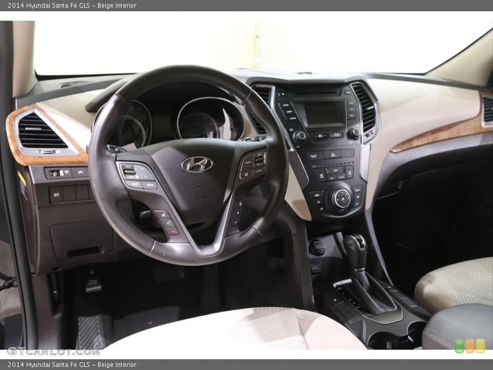 Beige Interior Dashboard for the 2014 Hyundai Santa Fe GLS #140965502