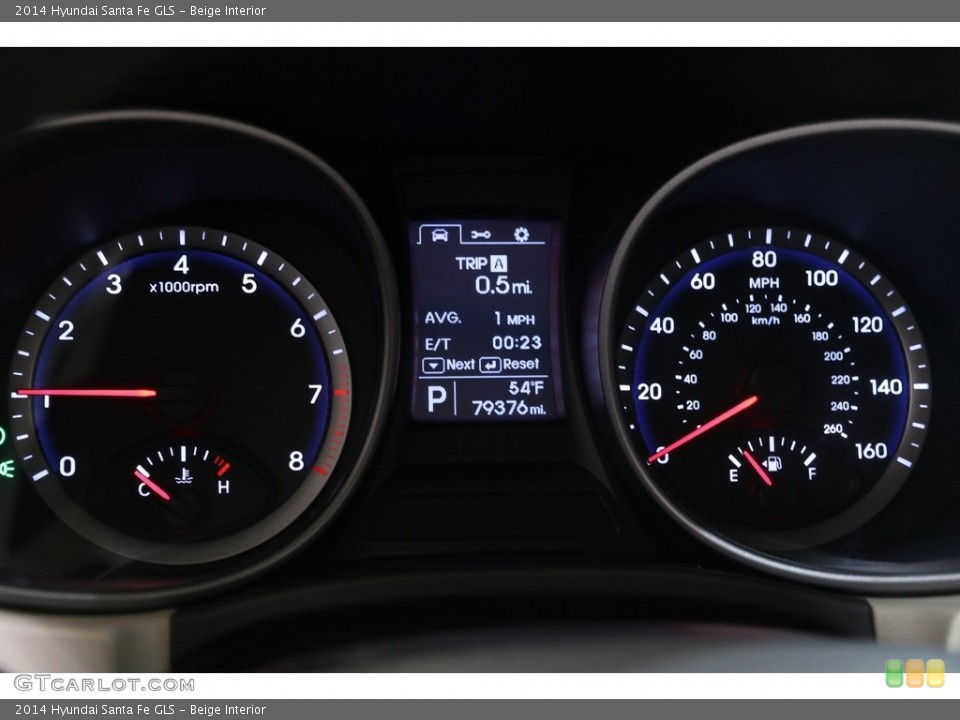 Beige Interior Gauges for the 2014 Hyundai Santa Fe GLS #140965535