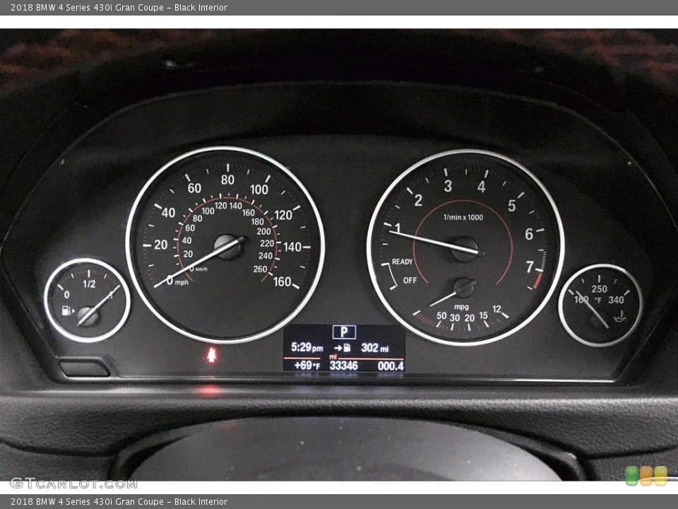 Black Interior Gauges for the 2018 BMW 4 Series 430i Gran Coupe #140973220