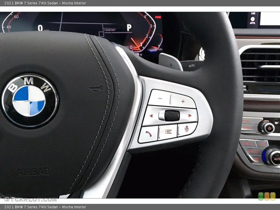 Mocha Interior Steering Wheel for the 2021 BMW 7 Series 740i Sedan #140974198