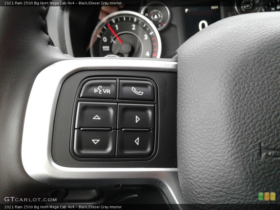 Black/Diesel Gray Interior Steering Wheel for the 2021 Ram 2500 Big Horn Mega Cab 4x4 #140976619