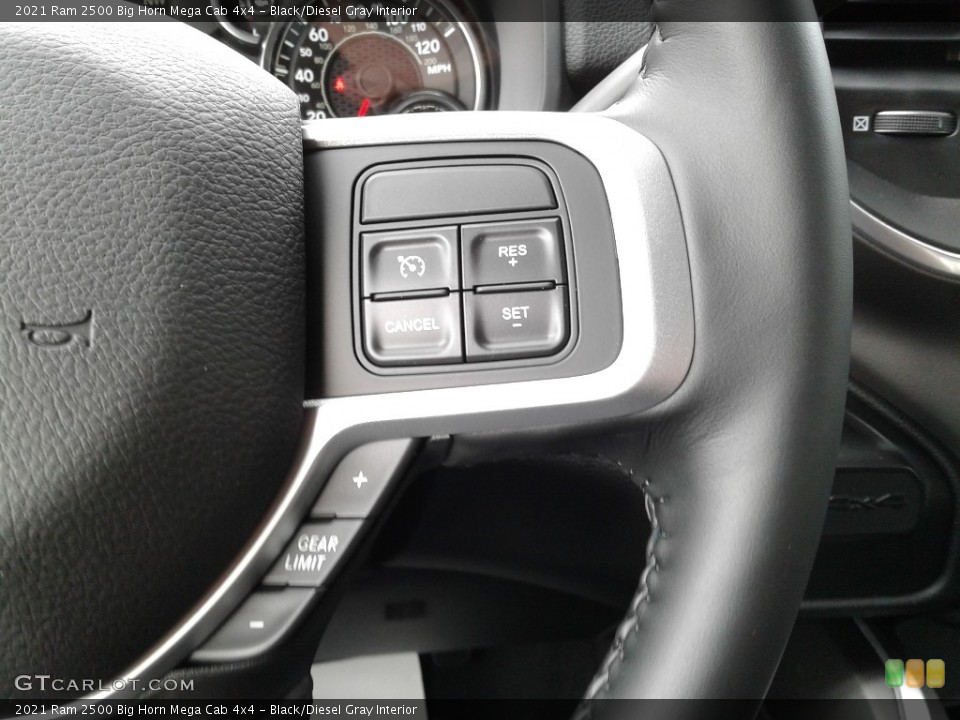 Black/Diesel Gray Interior Steering Wheel for the 2021 Ram 2500 Big Horn Mega Cab 4x4 #140976628