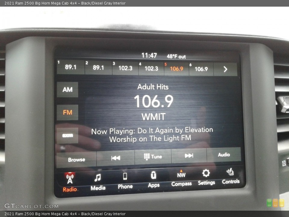 Black/Diesel Gray Interior Audio System for the 2021 Ram 2500 Big Horn Mega Cab 4x4 #140976676
