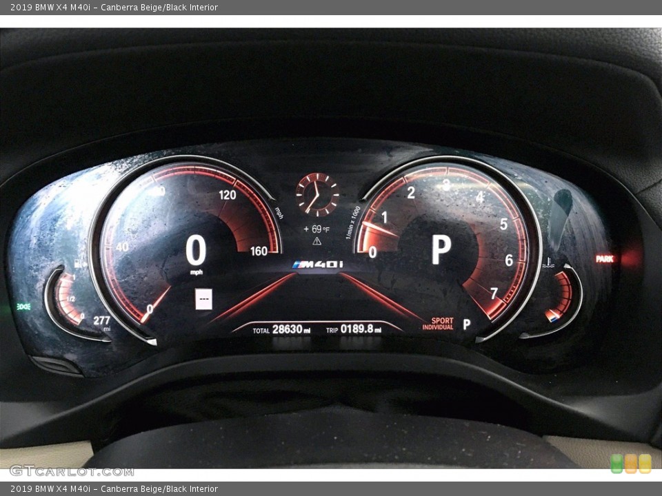 Canberra Beige/Black Interior Gauges for the 2019 BMW X4 M40i #140980765