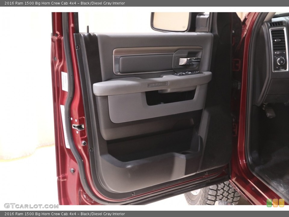 Black/Diesel Gray Interior Door Panel for the 2016 Ram 1500 Big Horn Crew Cab 4x4 #140980870