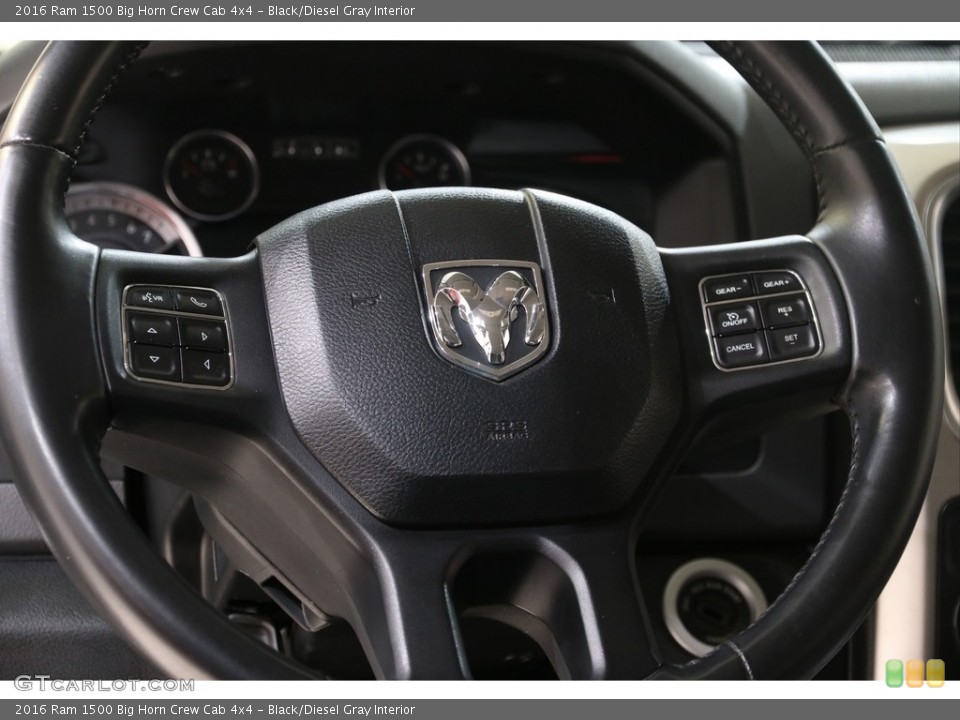 Black/Diesel Gray Interior Steering Wheel for the 2016 Ram 1500 Big Horn Crew Cab 4x4 #140980942