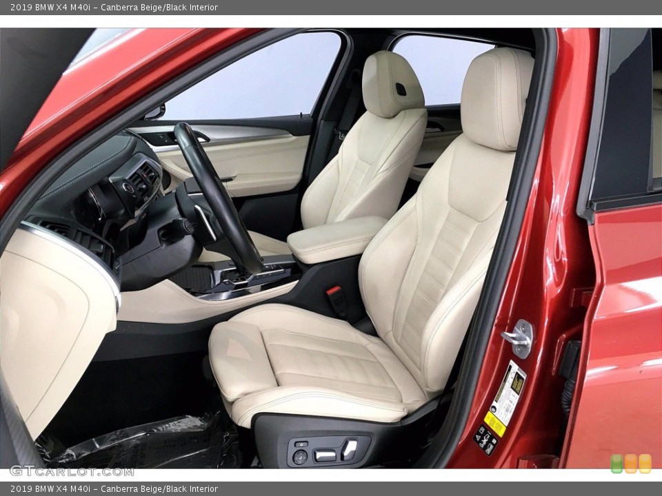 Canberra Beige/Black Interior Front Seat for the 2019 BMW X4 M40i #140980975
