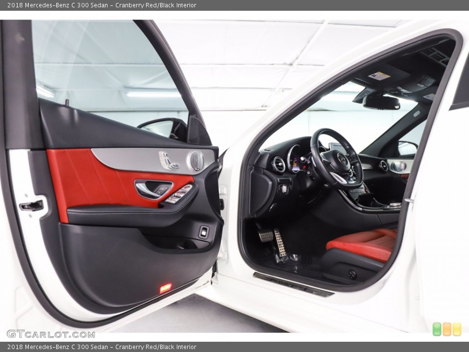Cranberry Red/Black Interior Door Panel for the 2018 Mercedes-Benz C 300 Sedan #140982322