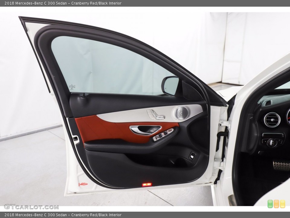 Cranberry Red/Black Interior Door Panel for the 2018 Mercedes-Benz C 300 Sedan #140982343