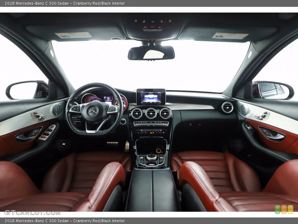 Cranberry Red/Black Interior Dashboard for the 2018 Mercedes-Benz C 300 Sedan #140982394