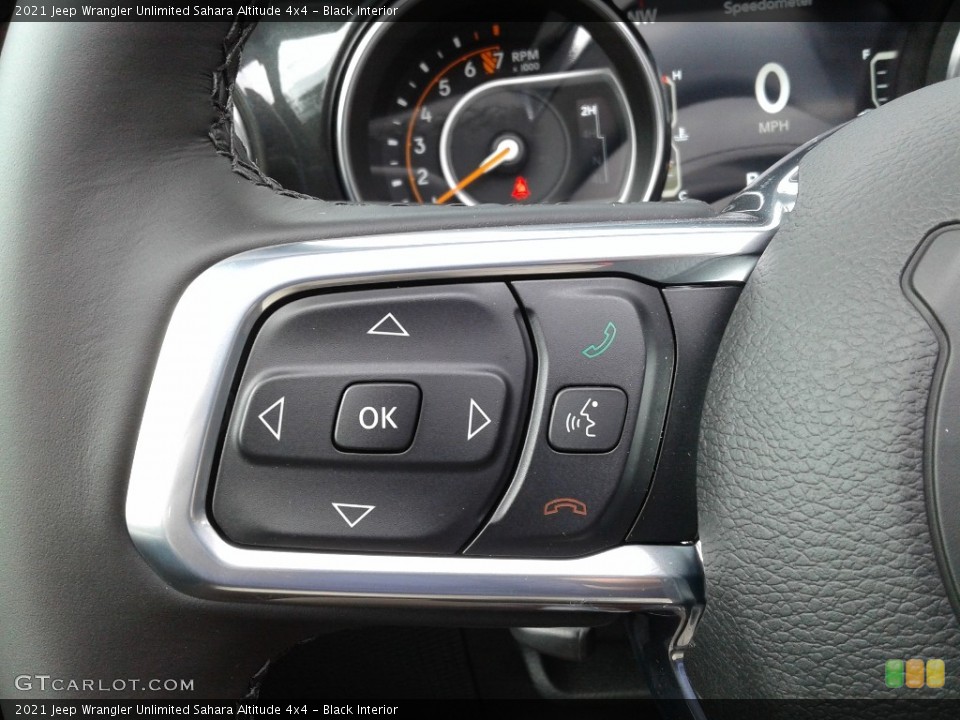 Black Interior Steering Wheel for the 2021 Jeep Wrangler Unlimited Sahara Altitude 4x4 #140982409