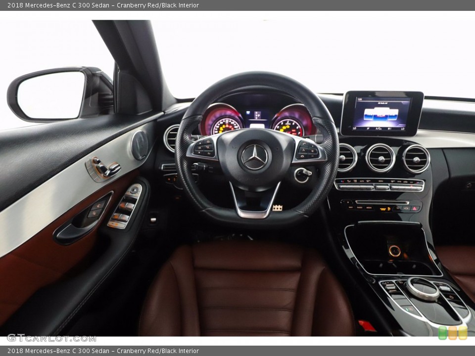 Cranberry Red/Black Interior Dashboard for the 2018 Mercedes-Benz C 300 Sedan #140982419