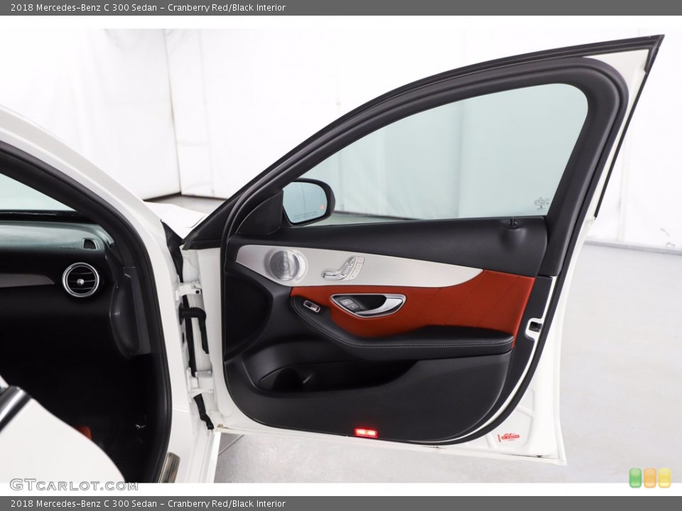 Cranberry Red/Black Interior Door Panel for the 2018 Mercedes-Benz C 300 Sedan #140982625