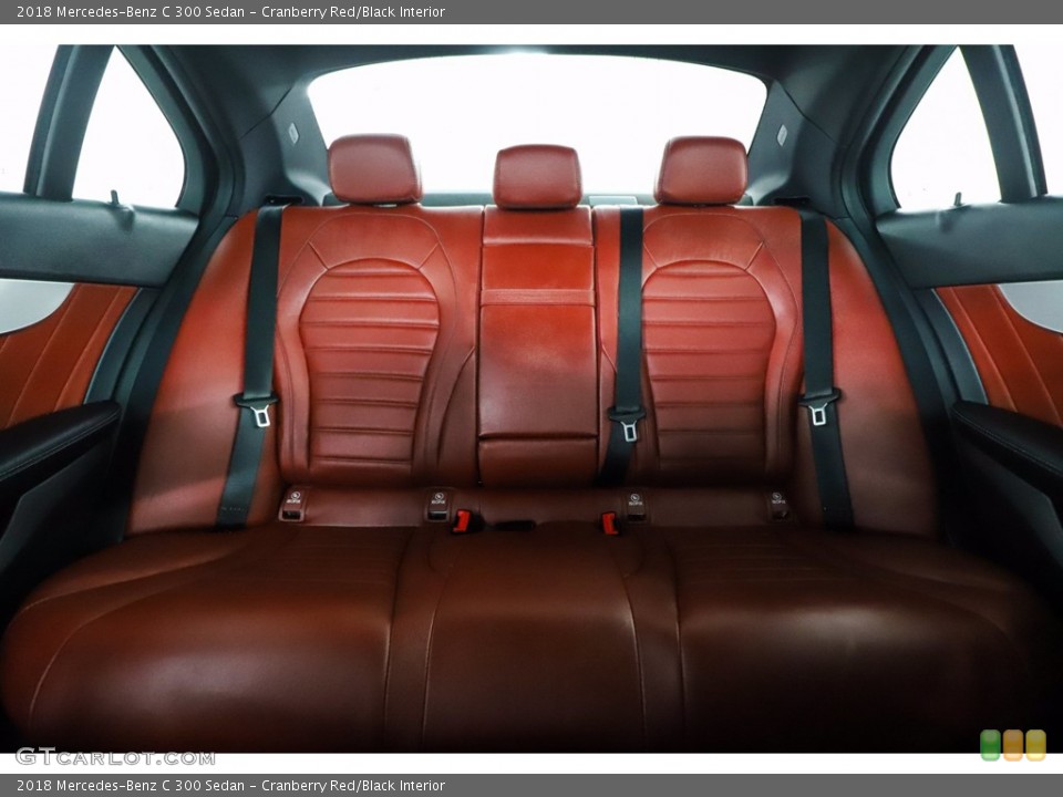 Cranberry Red/Black Interior Rear Seat for the 2018 Mercedes-Benz C 300 Sedan #140982652