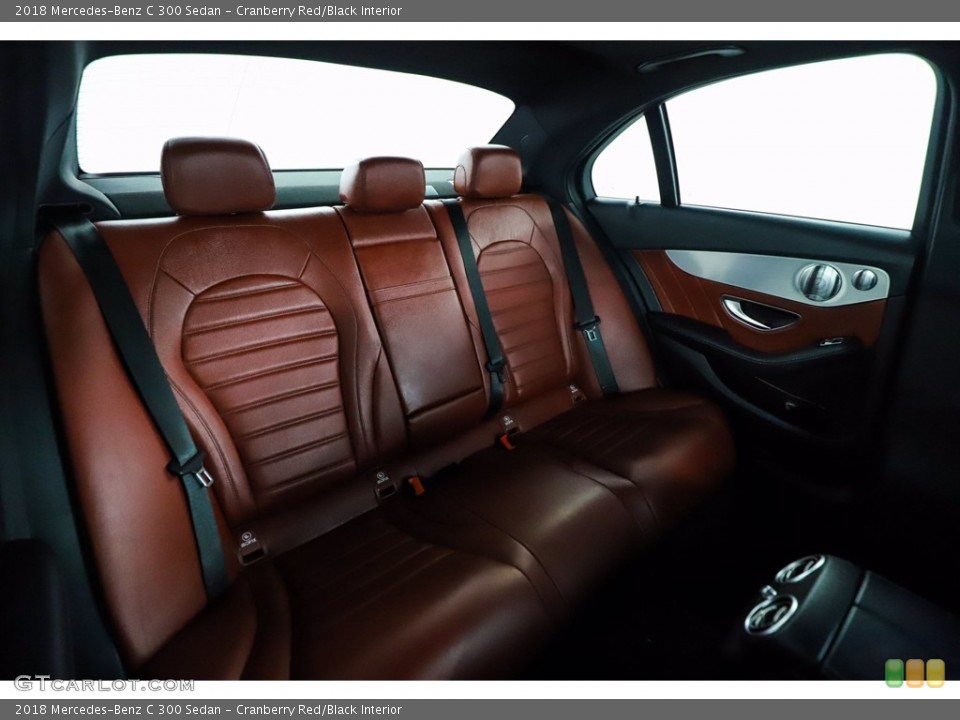 Cranberry Red/Black Interior Rear Seat for the 2018 Mercedes-Benz C 300 Sedan #140982679