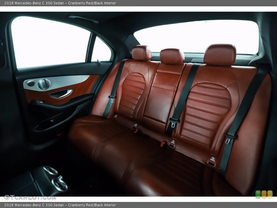 Cranberry Red/Black Interior Rear Seat for the 2018 Mercedes-Benz C 300 Sedan #140982700