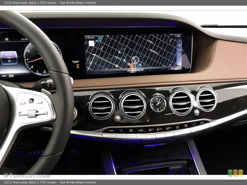 Nut Brown/Black Interior Navigation for the 2020 Mercedes-Benz S 560 Sedan #140988255