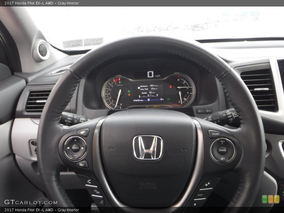 Gray Interior Steering Wheel for the 2017 Honda Pilot EX-L AWD #140992374
