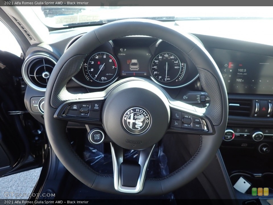 Black Interior Steering Wheel for the 2021 Alfa Romeo Giulia Sprint AWD #141011594