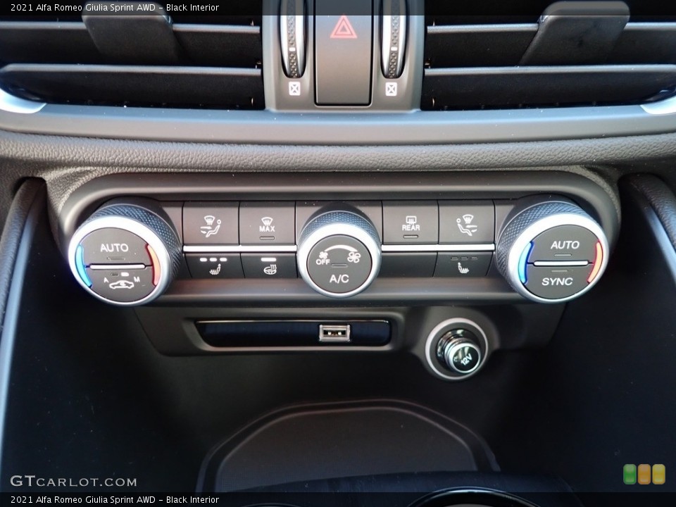 Black Interior Controls for the 2021 Alfa Romeo Giulia Sprint AWD #141011642